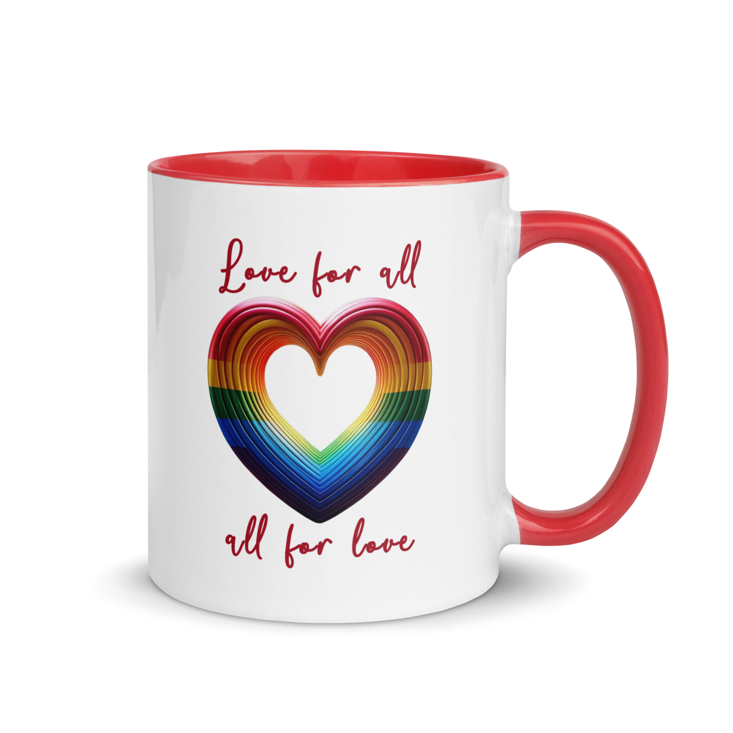 'Love For All' Mug with Color Inside
