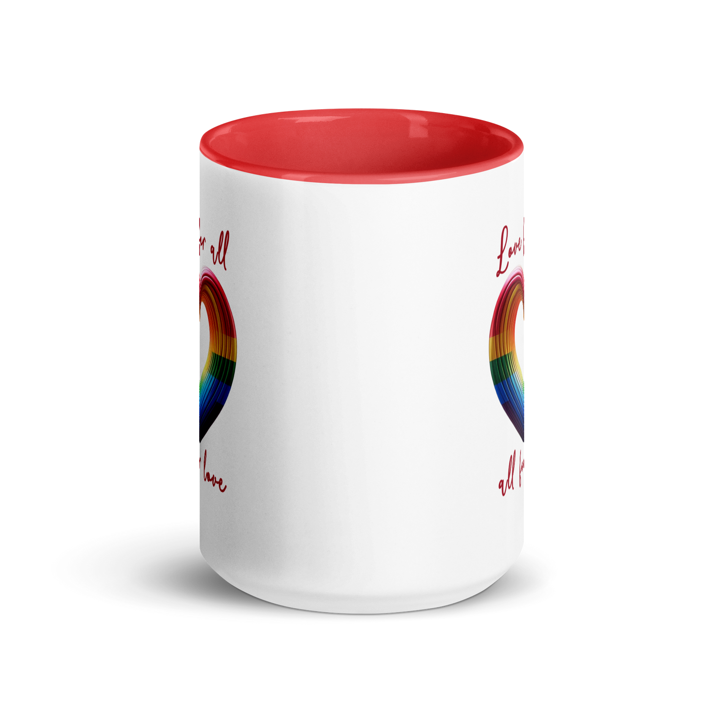 'Love For All' Mug with Color Inside
