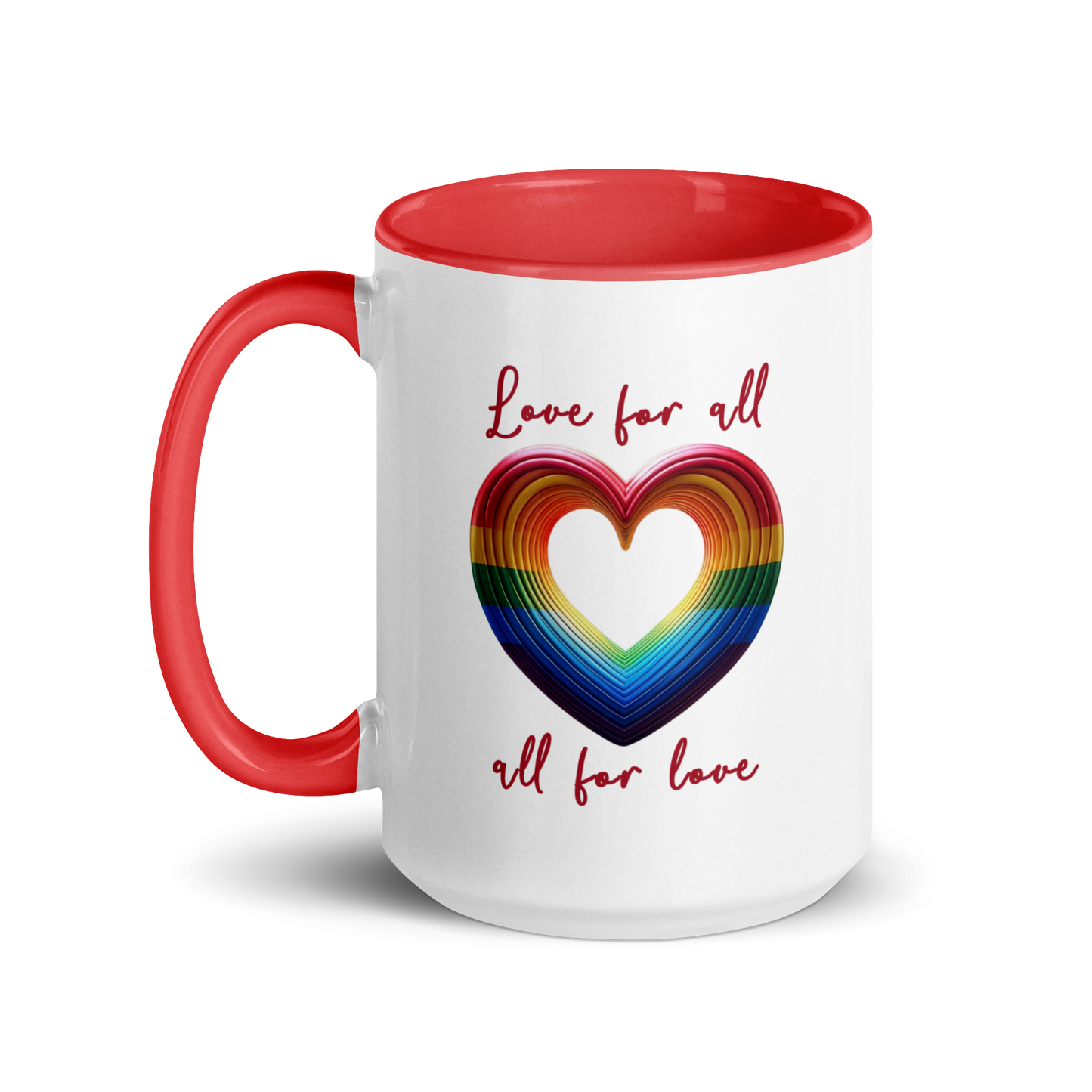 'Love For All' Mug with Color Inside