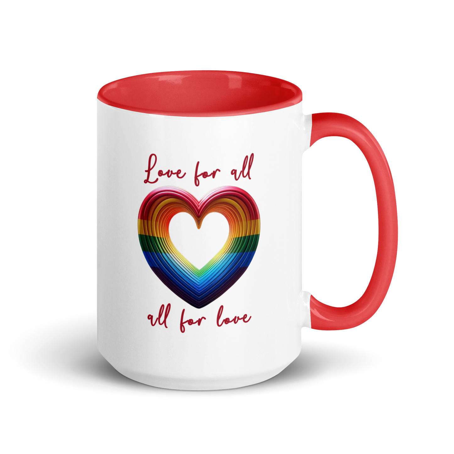 'Love For All' Mug with Color Inside