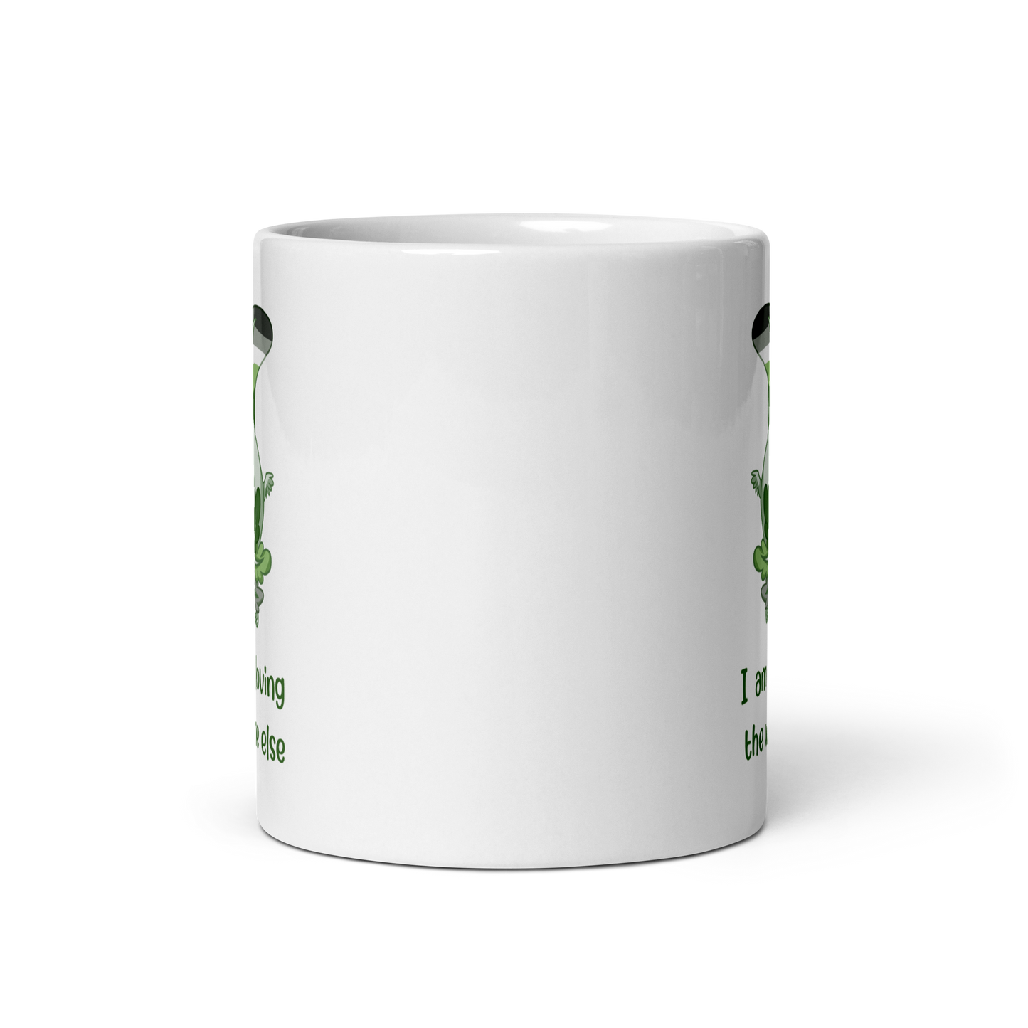 "I Am Fine Just The Way I Am" Aromantic Pride White Glossy Mug