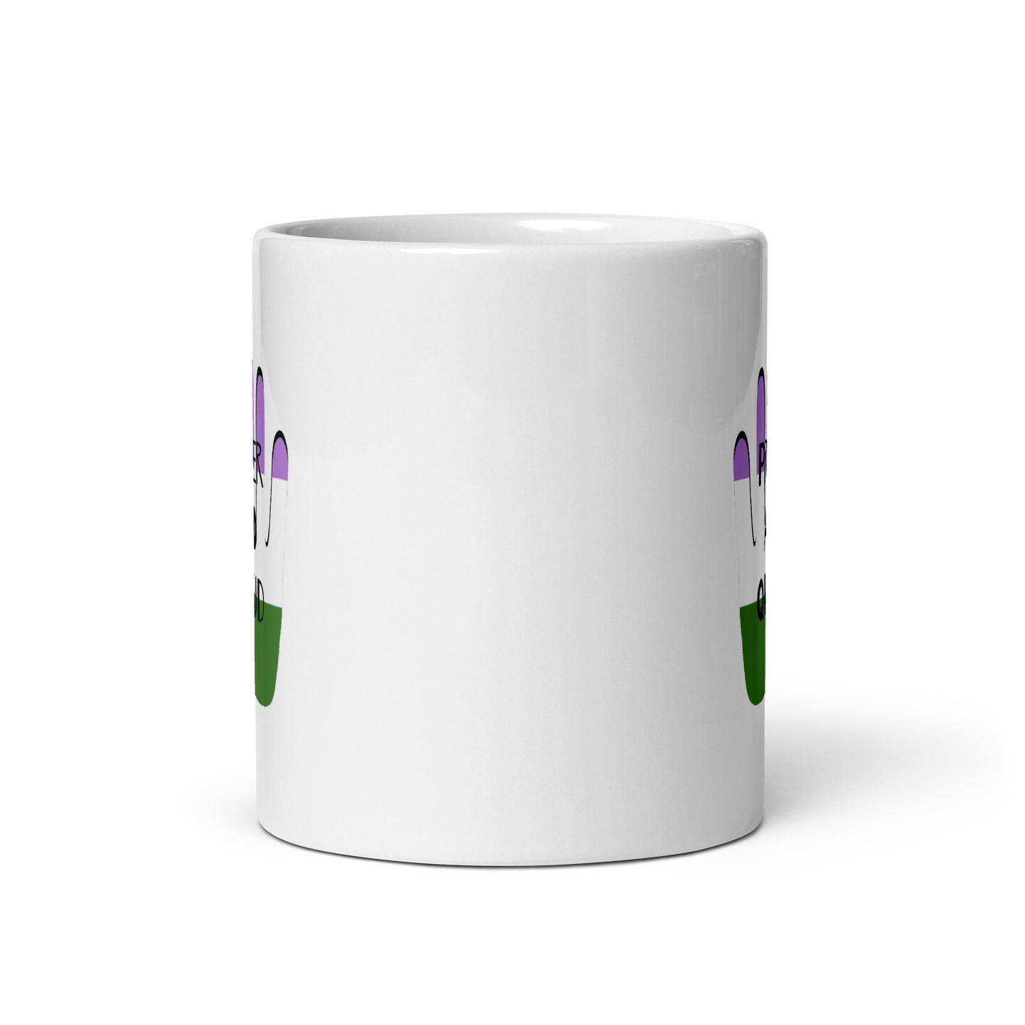 "Queer and Proud" Gender Queer Pride White Glossy Mug