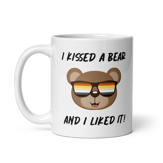 "I Kissed A Bear And I Liked It" White Glossy Mug