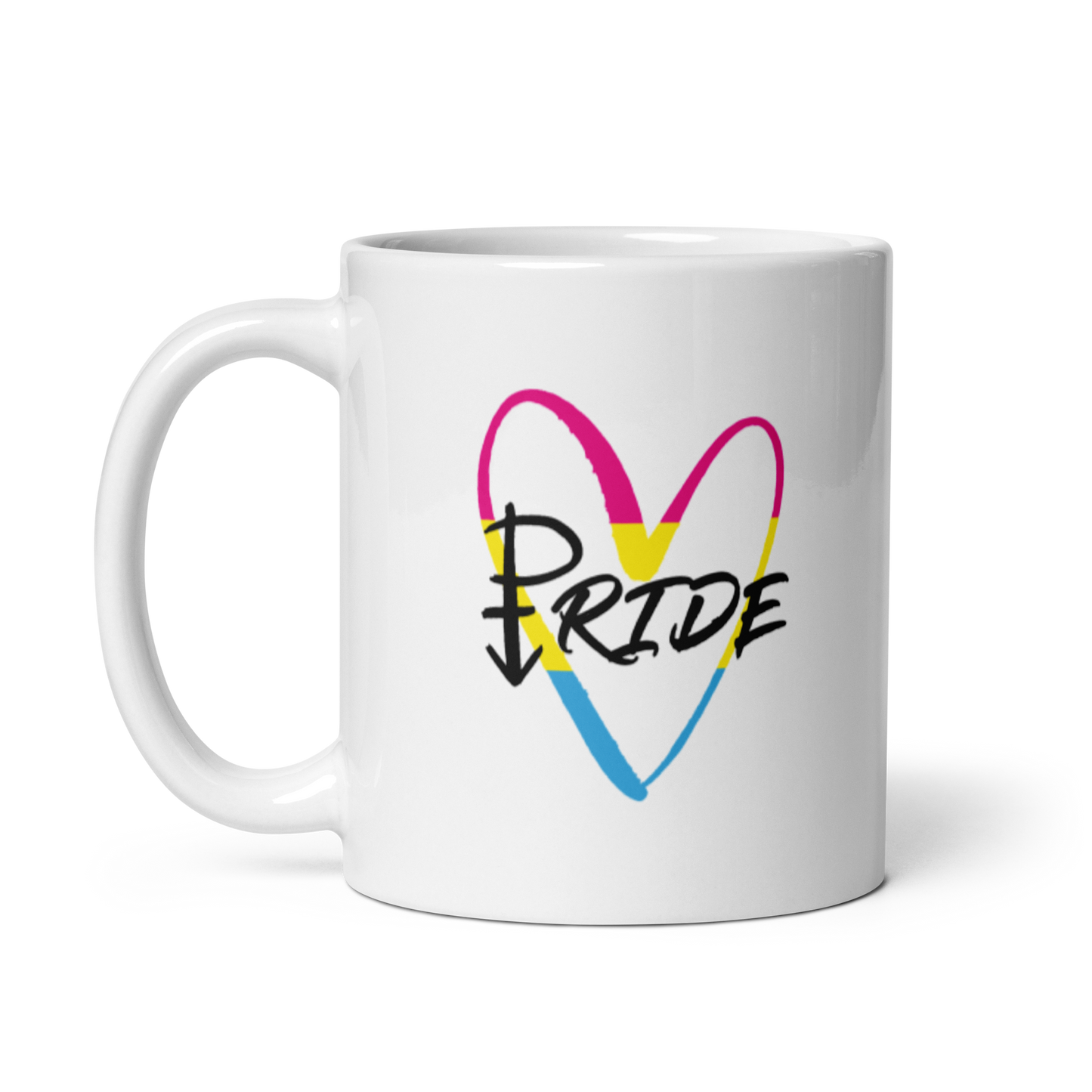 "Pride" Pansexual Pride White Glossy Mug