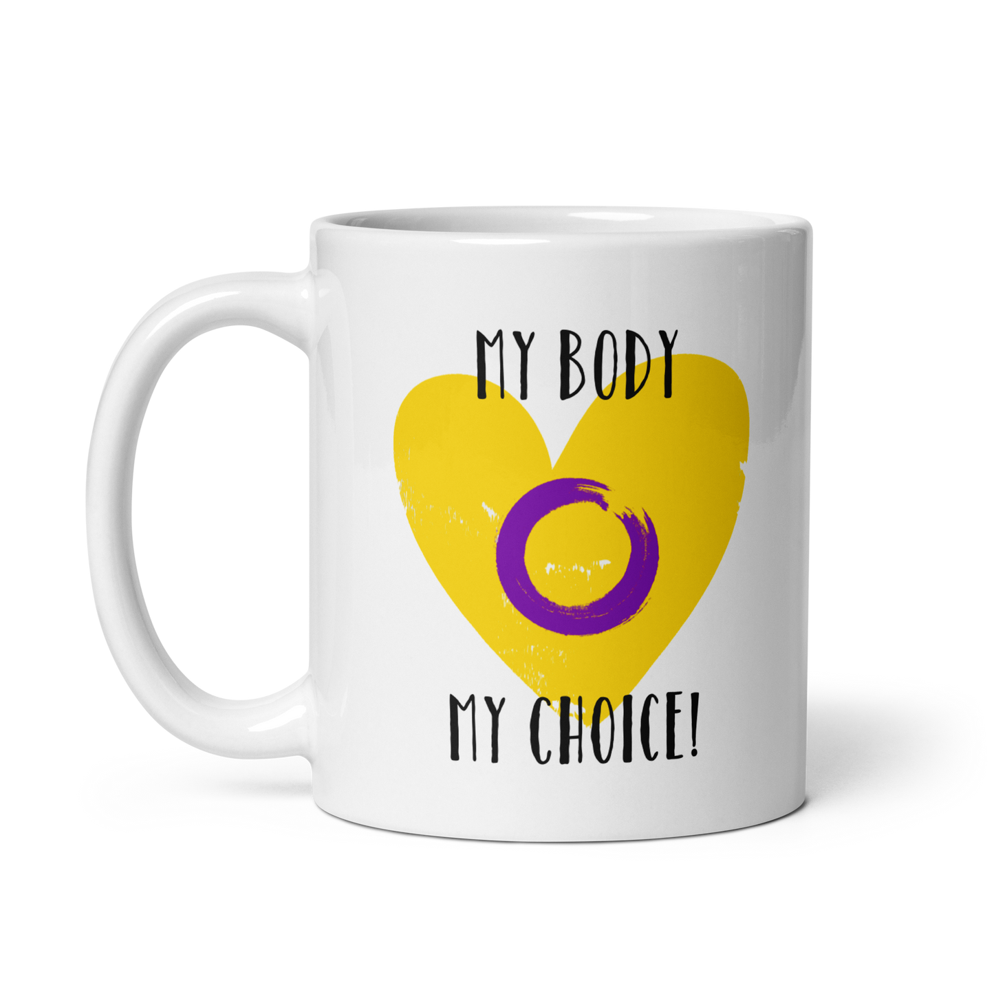 "My Body, My Choice" White Glossy Mug
