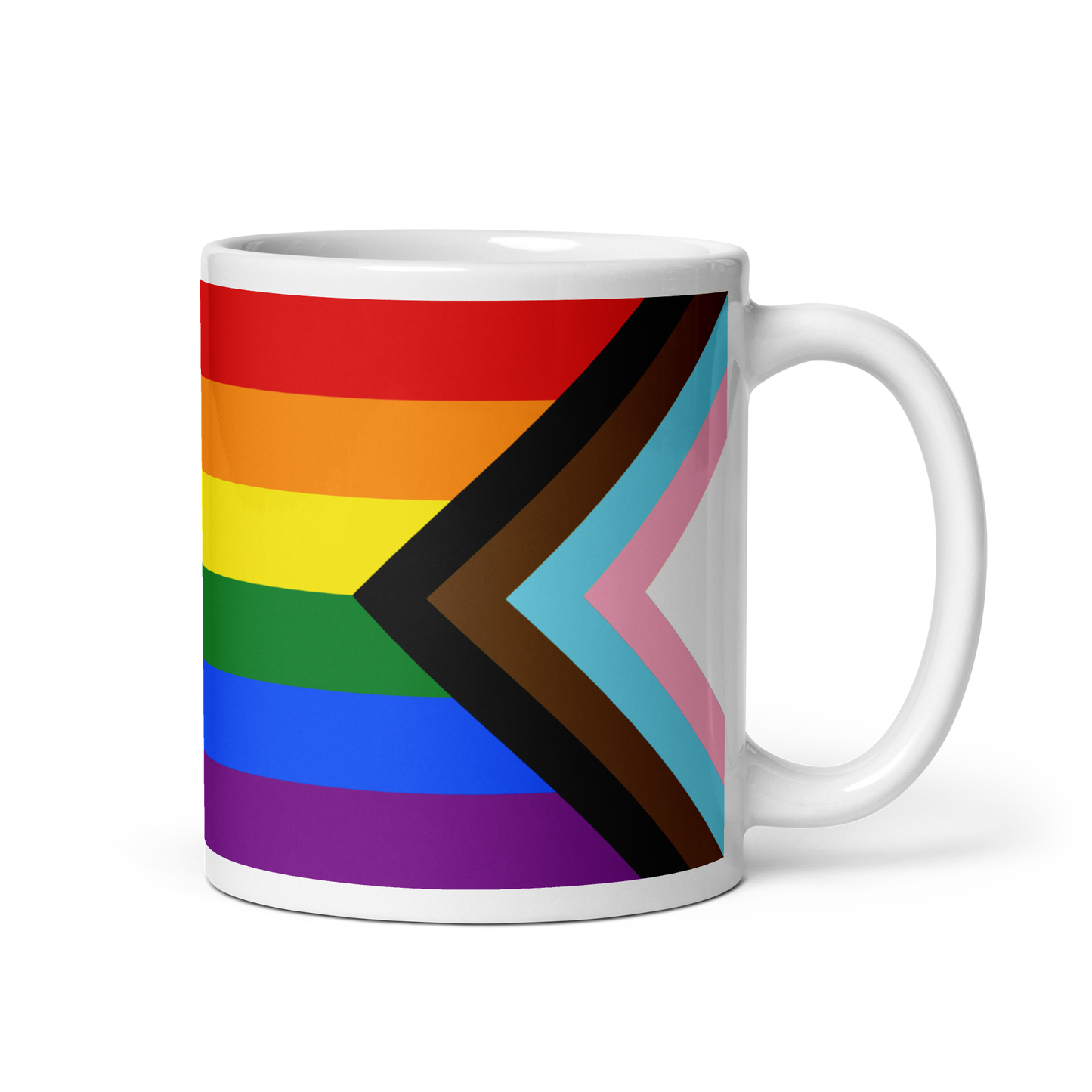 'Progressive Pride' White Glossy Mug