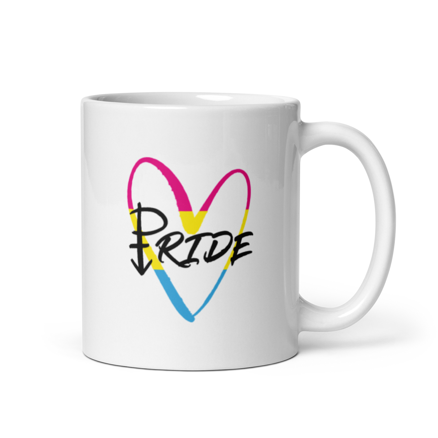 "Pride" Pansexual Pride White Glossy Mug