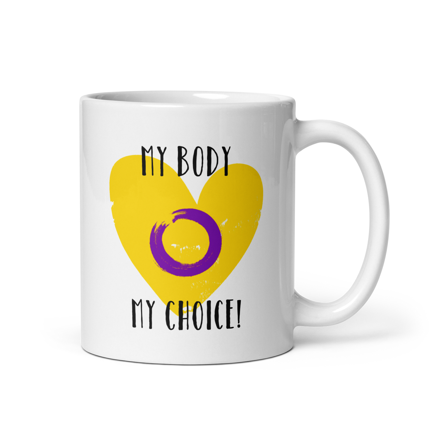 "My Body, My Choice" White Glossy Mug