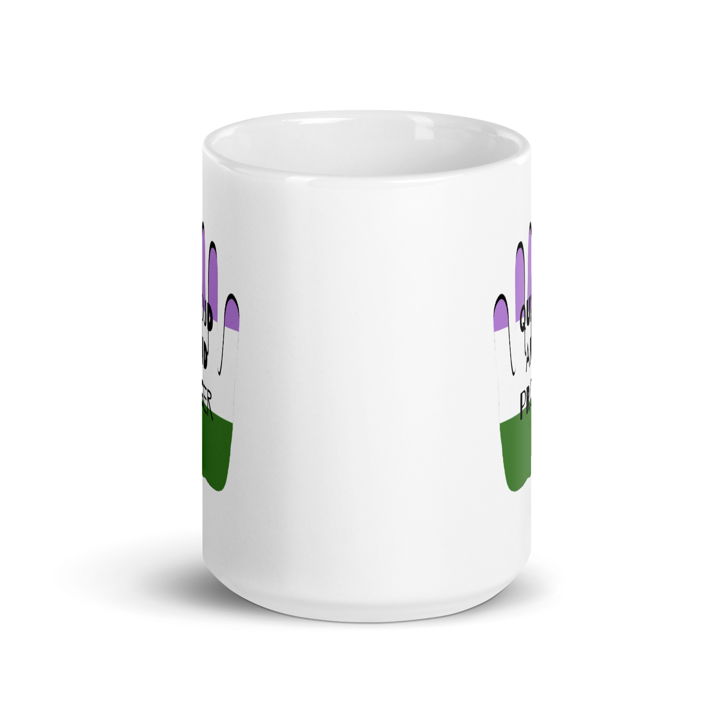 "Queer and Proud" Gender Queer Pride White Glossy Mug