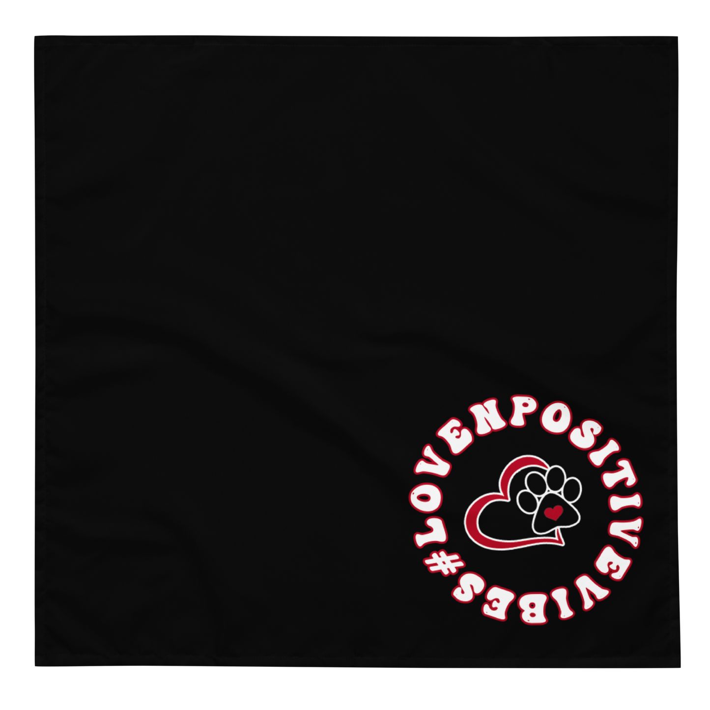 #Lovenpositivevibes Pet Bandana Black