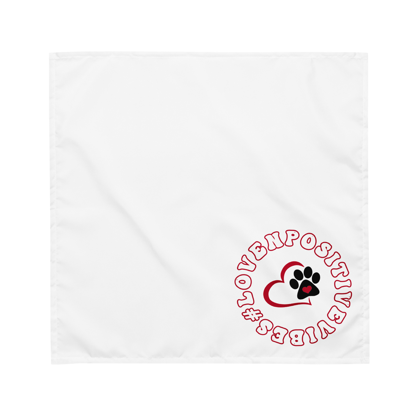 #Lovenpositivevibes Pet Bandana White
