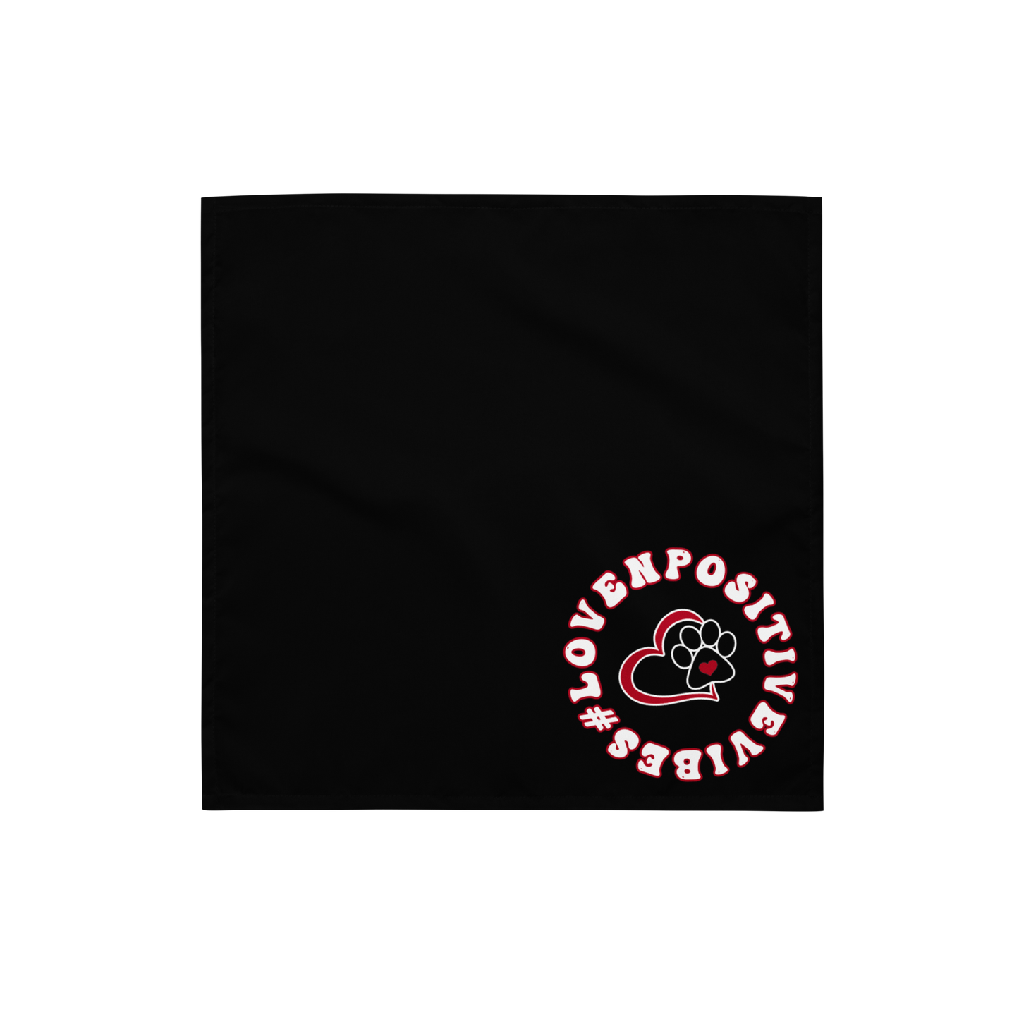 #Lovenpositivevibes Pet Bandana Black