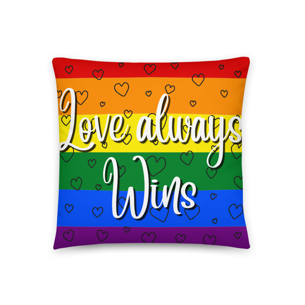 'Stick With Love, Love Always Wins' Throw Pillow