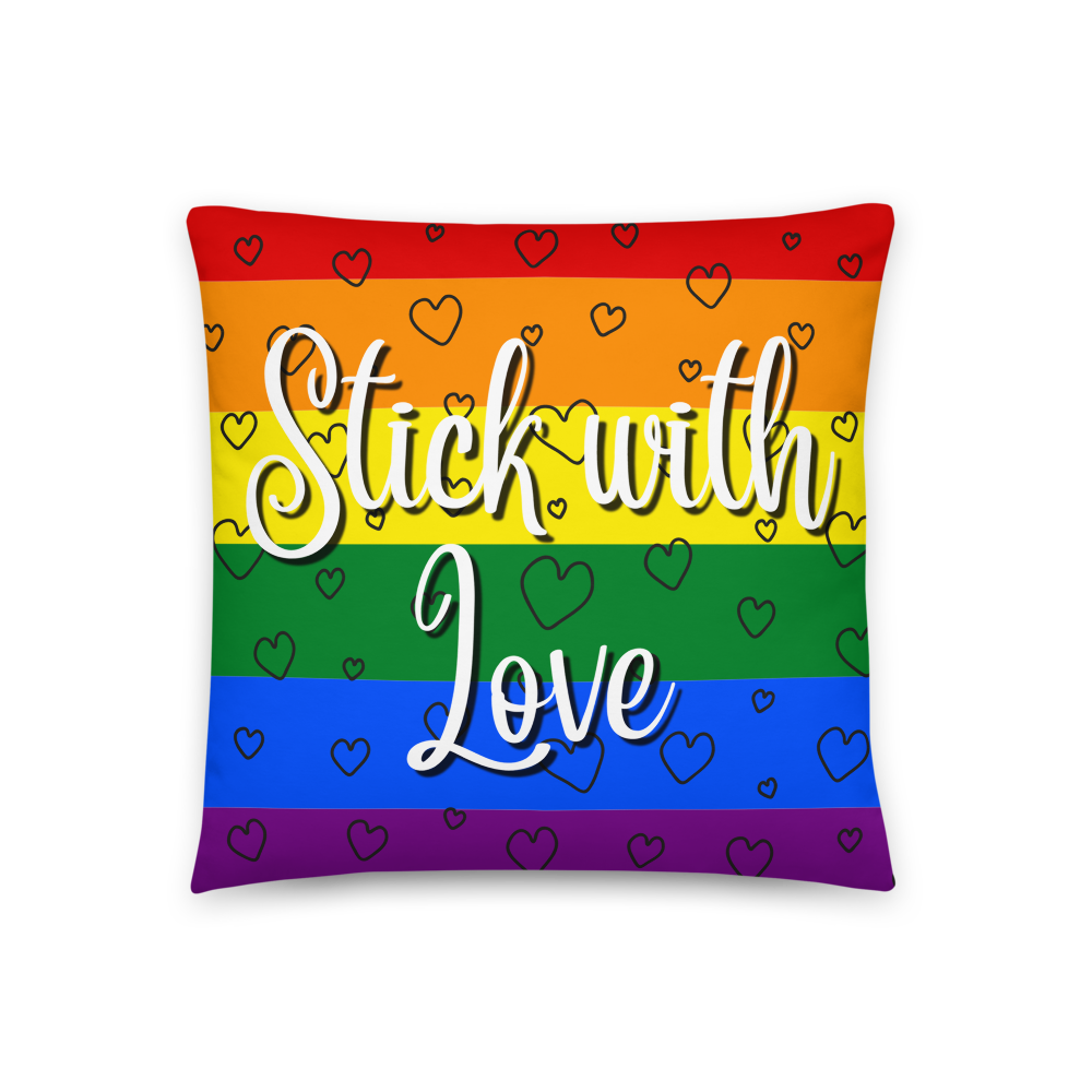 'Stick With Love, Love Always Wins' Throw Pillow