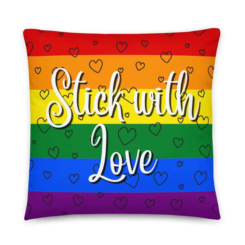 'Stick With Love, Love Always Wins' Throw Pillow