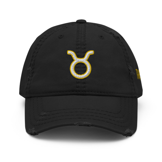 'Taurus Sign' Distressed Hat