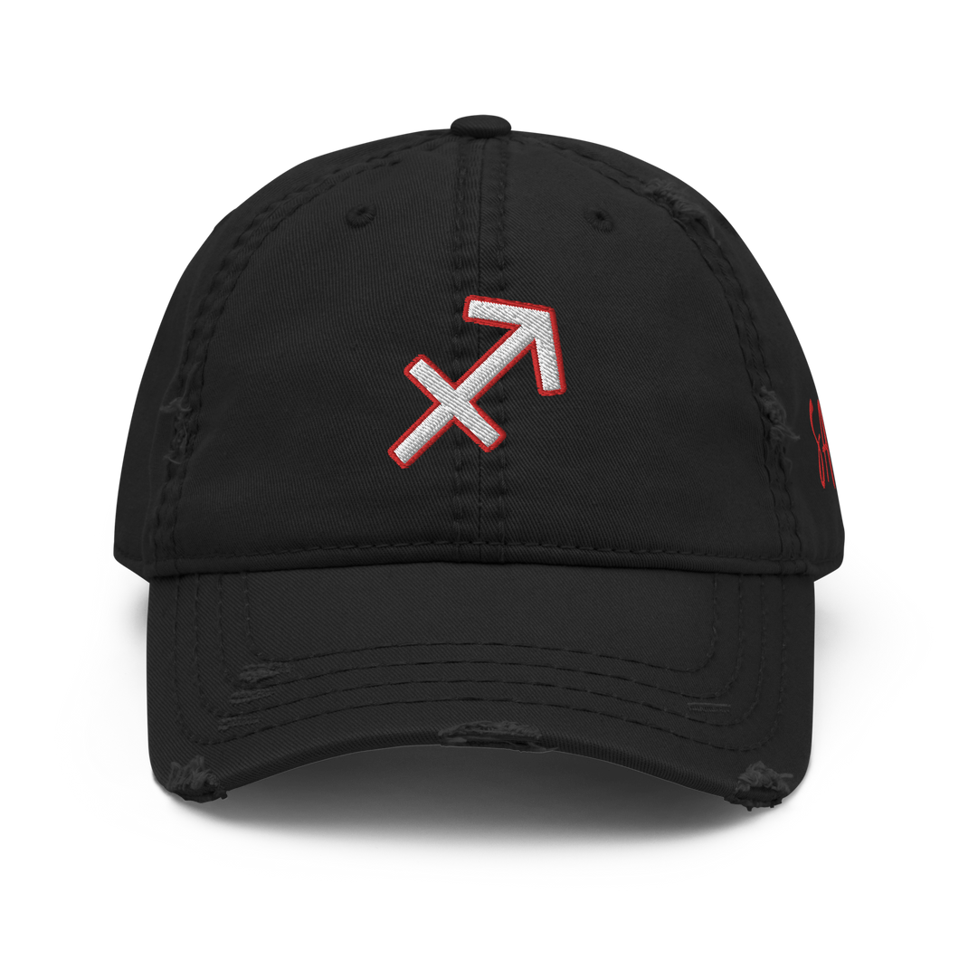 'Sagittarius Sign' Distressed Hat