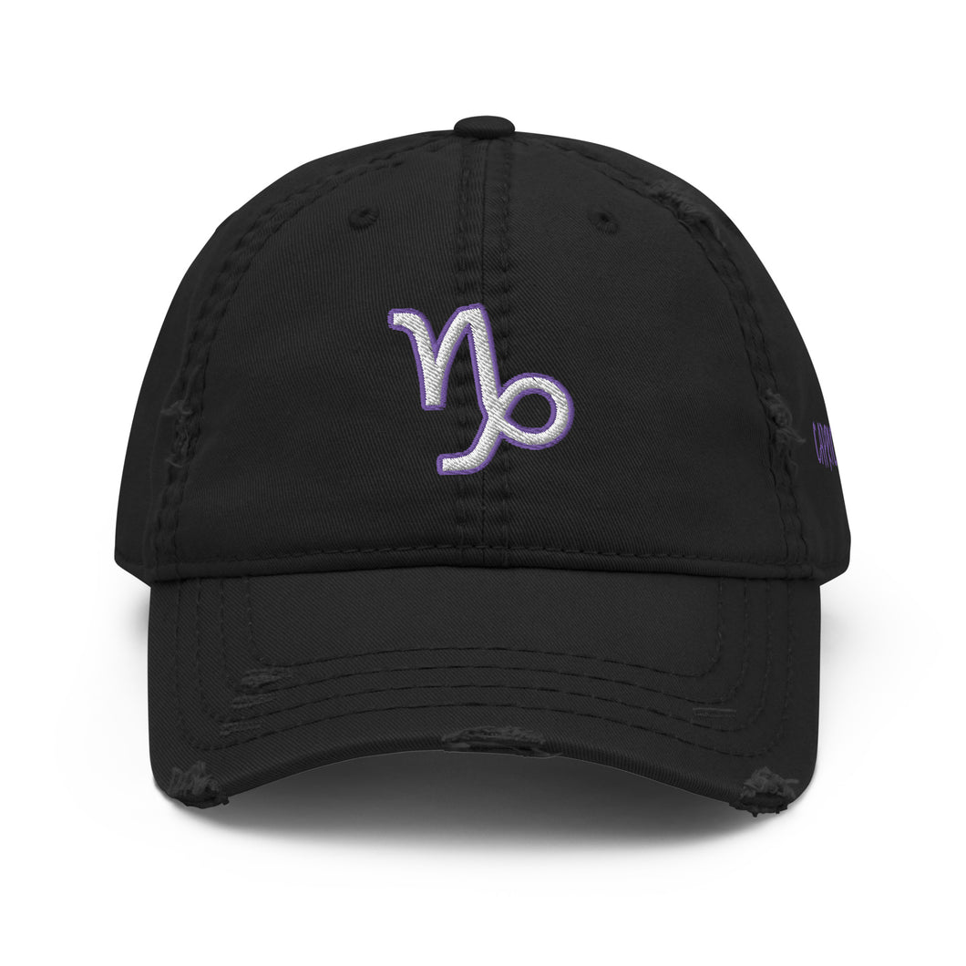 'Capricorn Sign' Distressed Hat