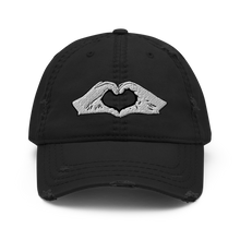 Load image into Gallery viewer, #Lovenpositivevibes &#39;Heart Hands&#39; Distressed Hat
