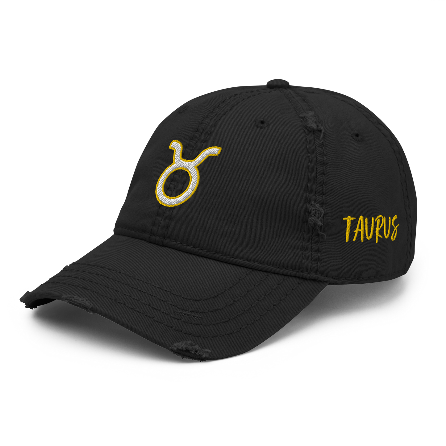 'Taurus Sign' Distressed Hat