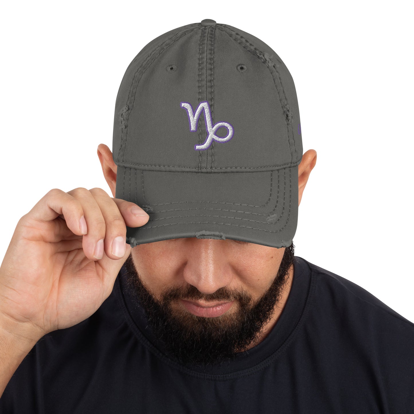 'Capricorn Sign' Distressed Hat