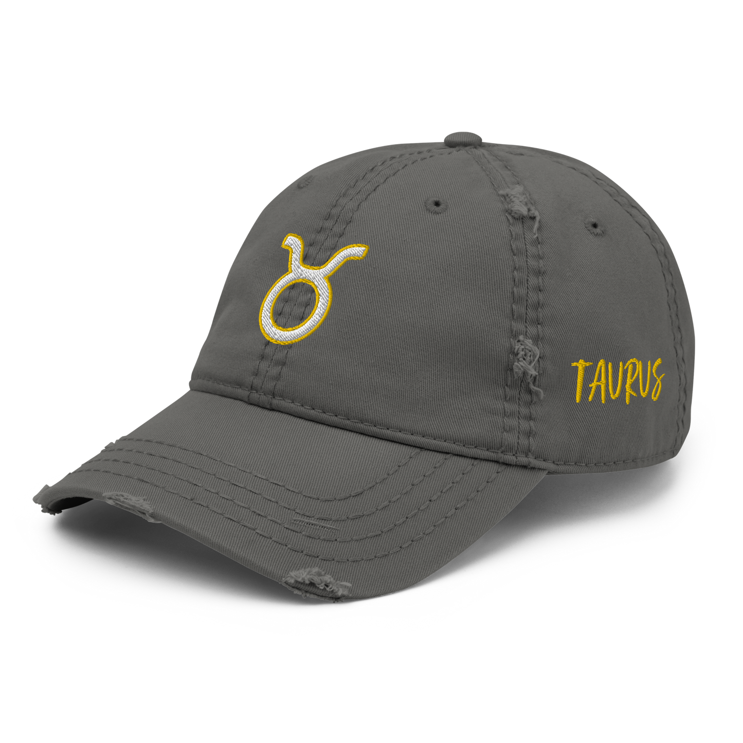 'Taurus Sign' Distressed Hat