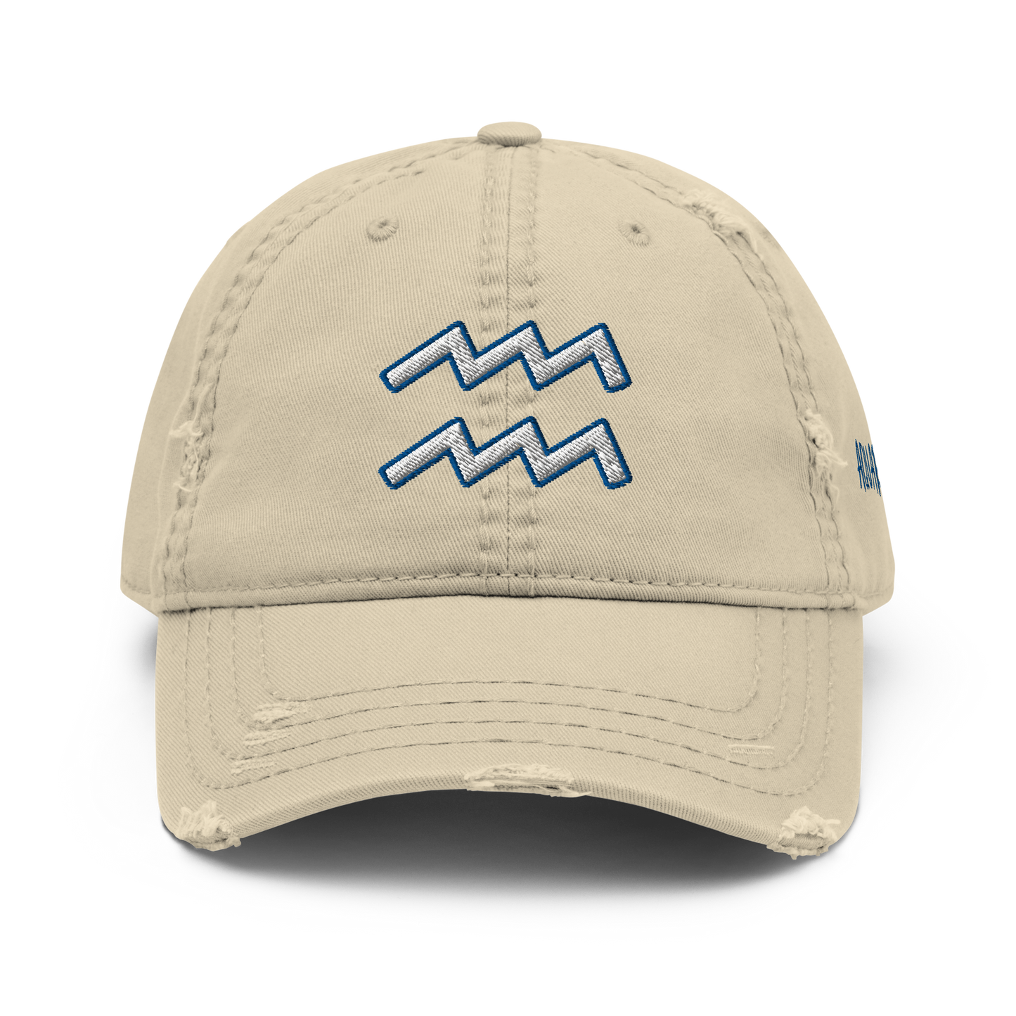 'Aquarius Sign' Distressed Hat
