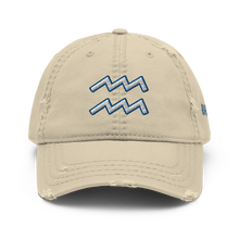 Load image into Gallery viewer, &#39;Aquarius Sign&#39; Distressed Hat
