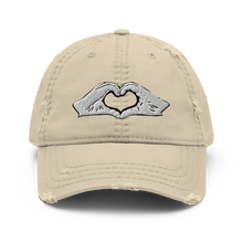 Load image into Gallery viewer, #Lovenpositivevibes &#39;Heart Hands&#39; Distressed Hat
