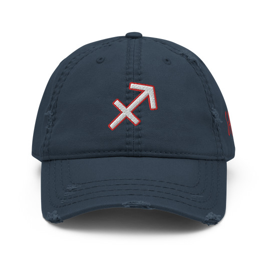 'Sagittarius Sign' Distressed Hat